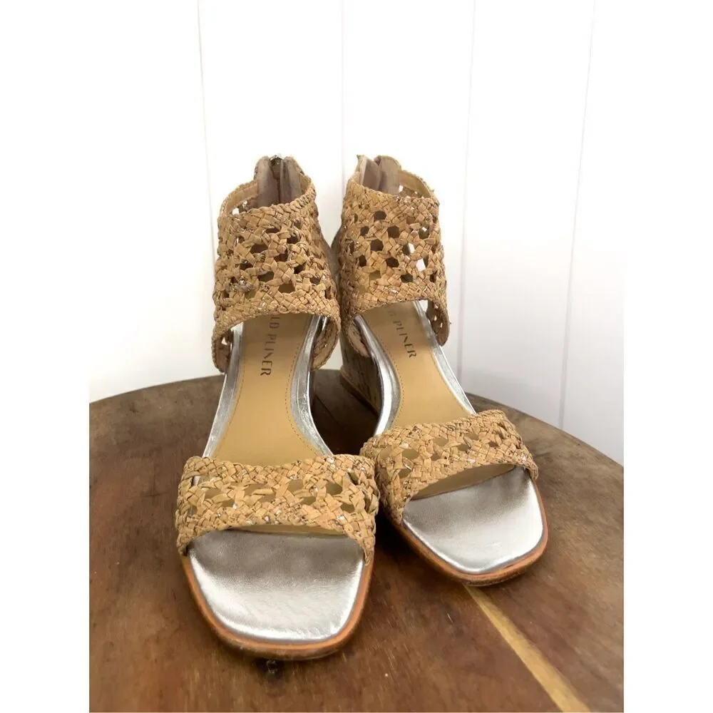 Donald Pliner Lagos Cane Wedge‎ Sandal Size 6.5
